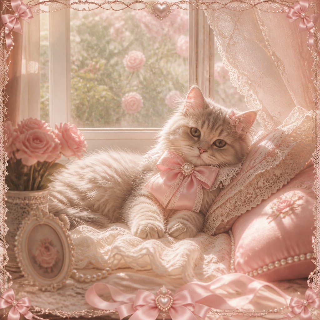 a cat lounging in a sunlit window — Coquette Aesthetic