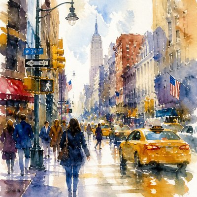 urban street with city activity