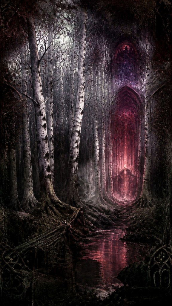 a serene birch forest in soft morning light, no people, no text