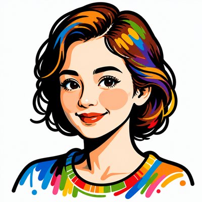 a close up of a person wearing a colorful shirt