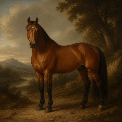 animal standing in natural pose — Classical Realist Figurative Art Style