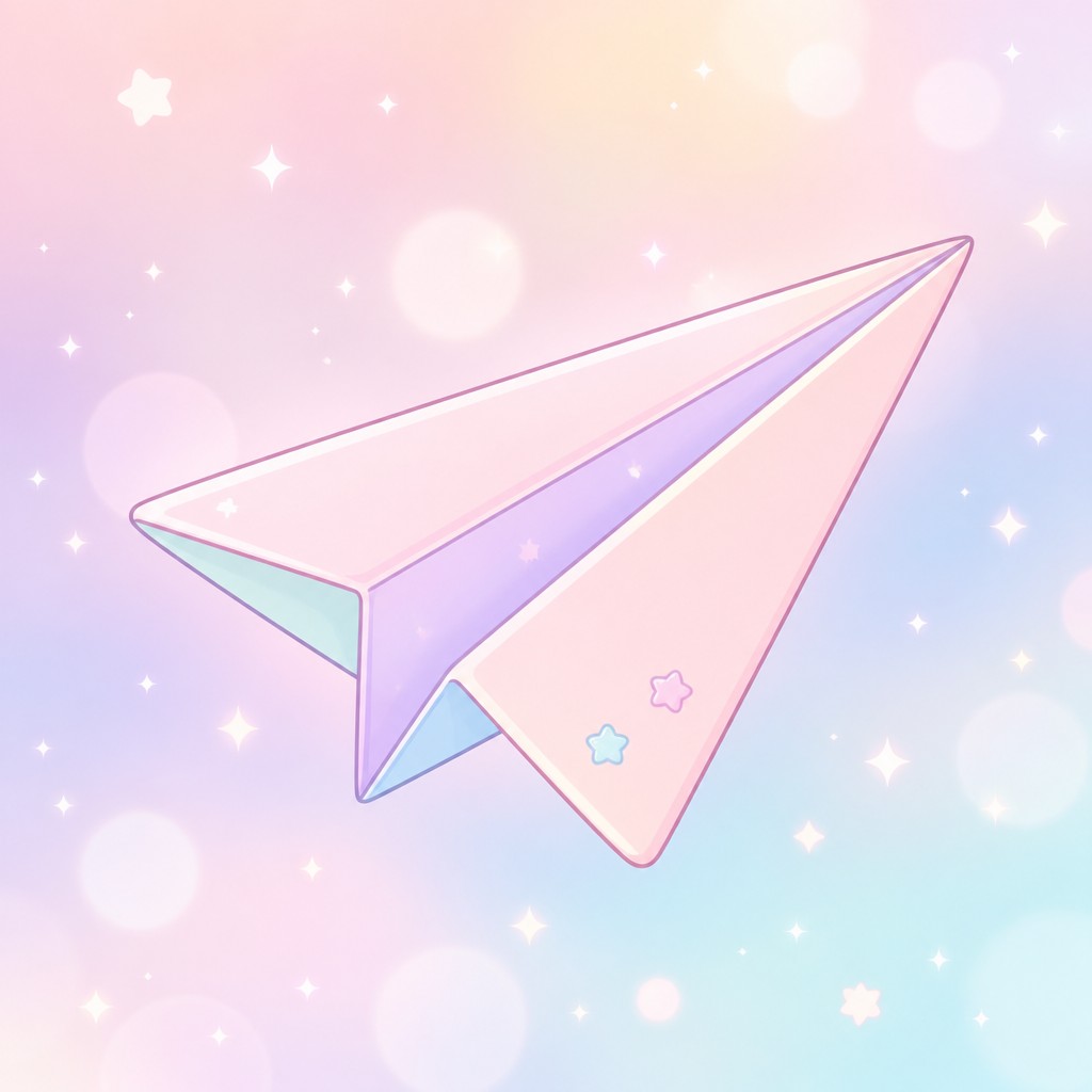 a paper plane, clean minimal composition on a plain background, no text