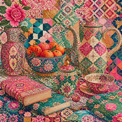still life with everyday objects — Pattern and Decoration Art Style