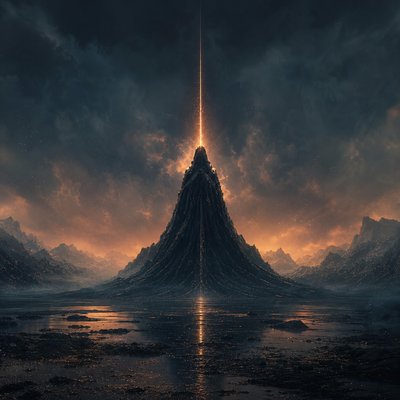 a very tall tower with a bright light coming out of it
