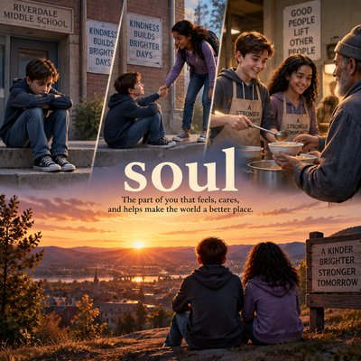 Create an image for the spelling word "soul". please include the word.
