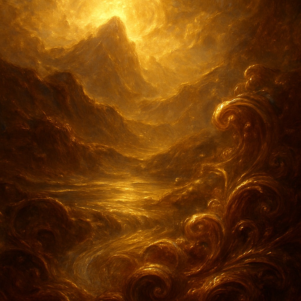 serene landscape with mountains and water