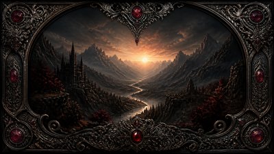 a vast valley with a river winding toward distant mountains at sunrise, no people, no text
