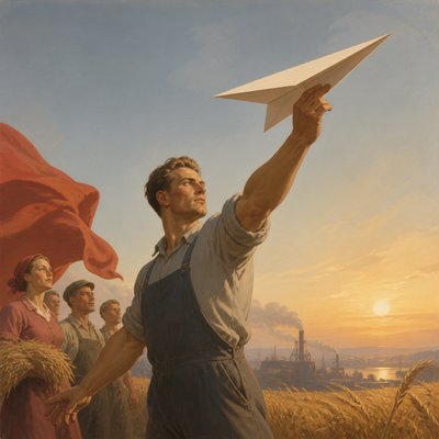 a paper plane, clean minimal composition on a plain background, no text