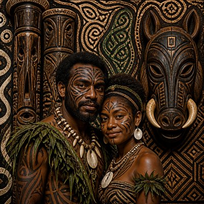 portrait of two people together