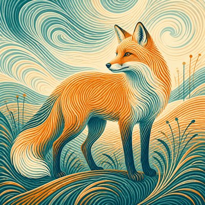 animal standing in natural pose — Visual Rhythm Art Style