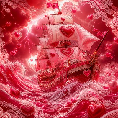 sailing ship on a stormy sea