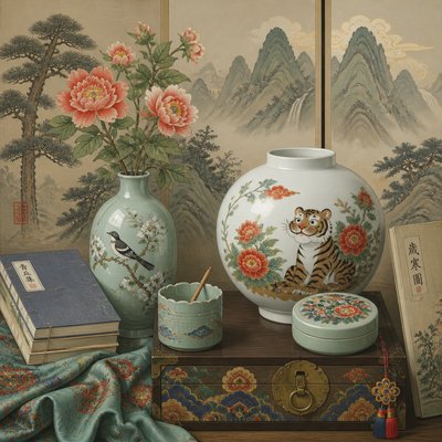 still life with everyday objects — Korean Art Style