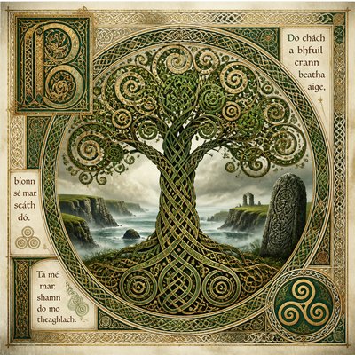 a tree in nature — Irish Art Style