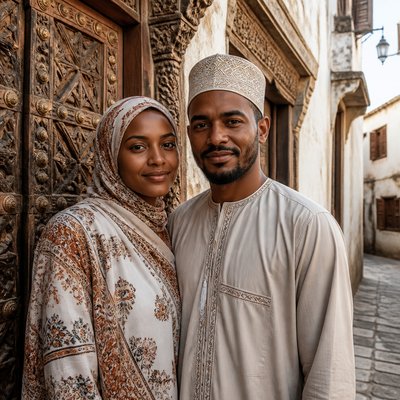 portrait of two people together