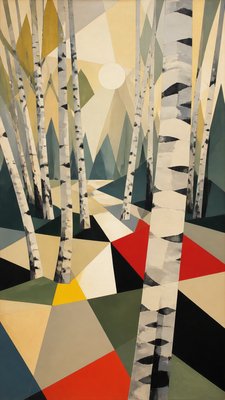 a serene birch forest in soft morning light, no people, no text