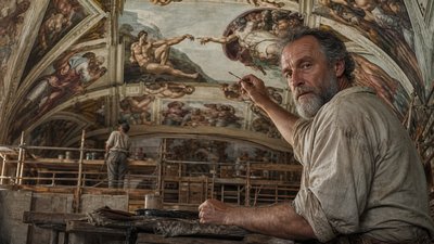 Michelangelo painting the Sistine Chapel