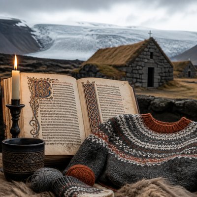 still life with everyday objects — Icelandic Art Style