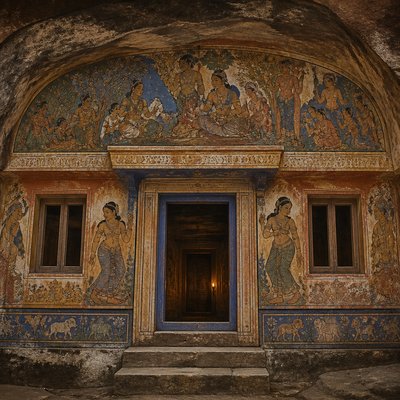 house with front view — Ajanta Art Style