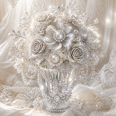 bouquet of flowers in a glass vase