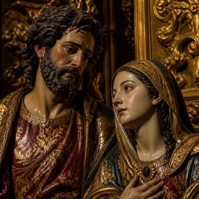 portrait of two people together — Seville Art Style