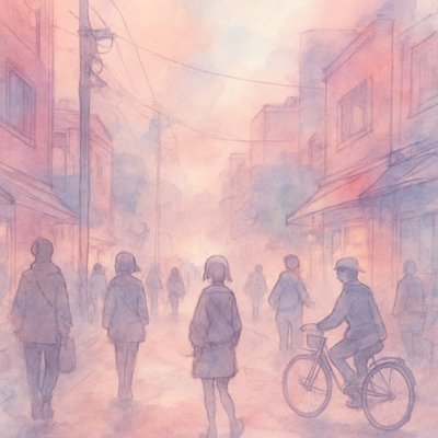 urban street with city activity