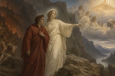 Dore painted ethereal figures from Divine Comedy by Dante 