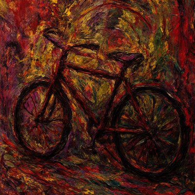 bicyle resting against a wall