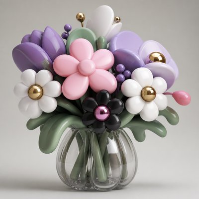 bouquet of flowers in a glass vase
