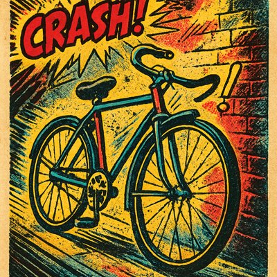 bicyle resting against a wall