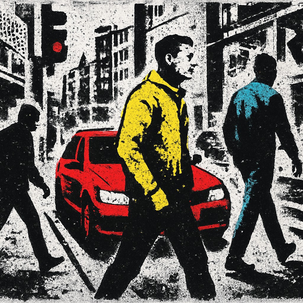 urban street with city activity