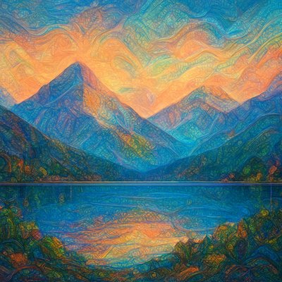 serene landscape with mountains and water