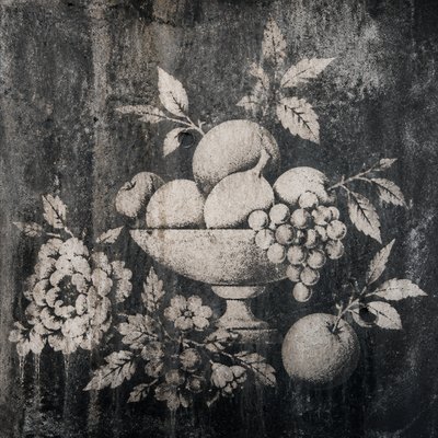 still life arrangement of fruits and flowers