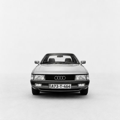 a black and white photo of a car