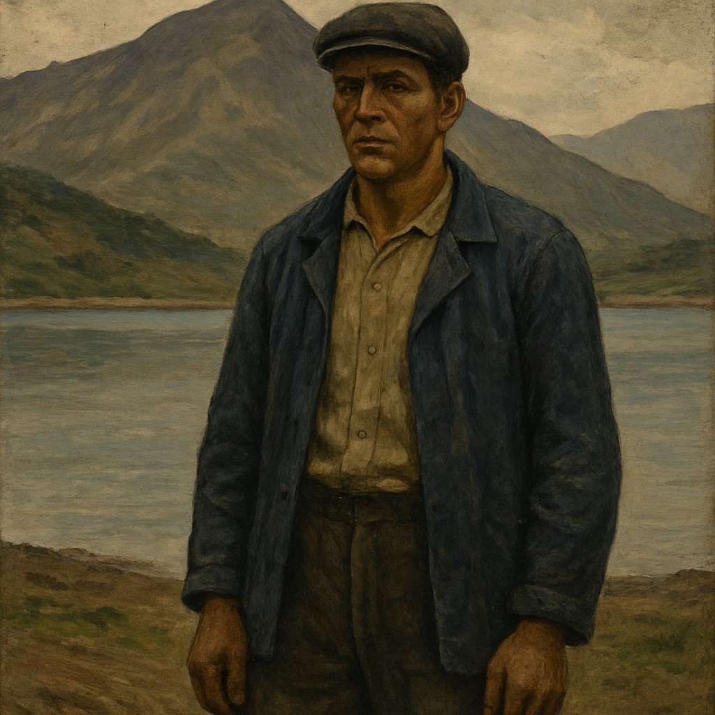 serene landscape with mountains and water
