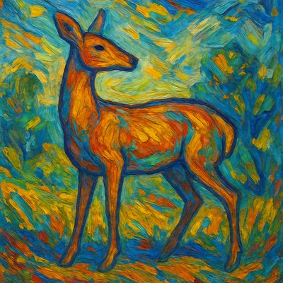 animal standing in natural pose