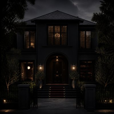 house with front view — Dark Moody Interior Design
