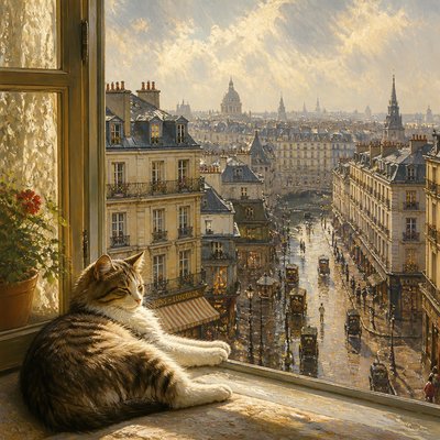 a cat lounging in a sunlit window