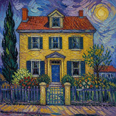 house with front view — Post-Impressionism Art Style