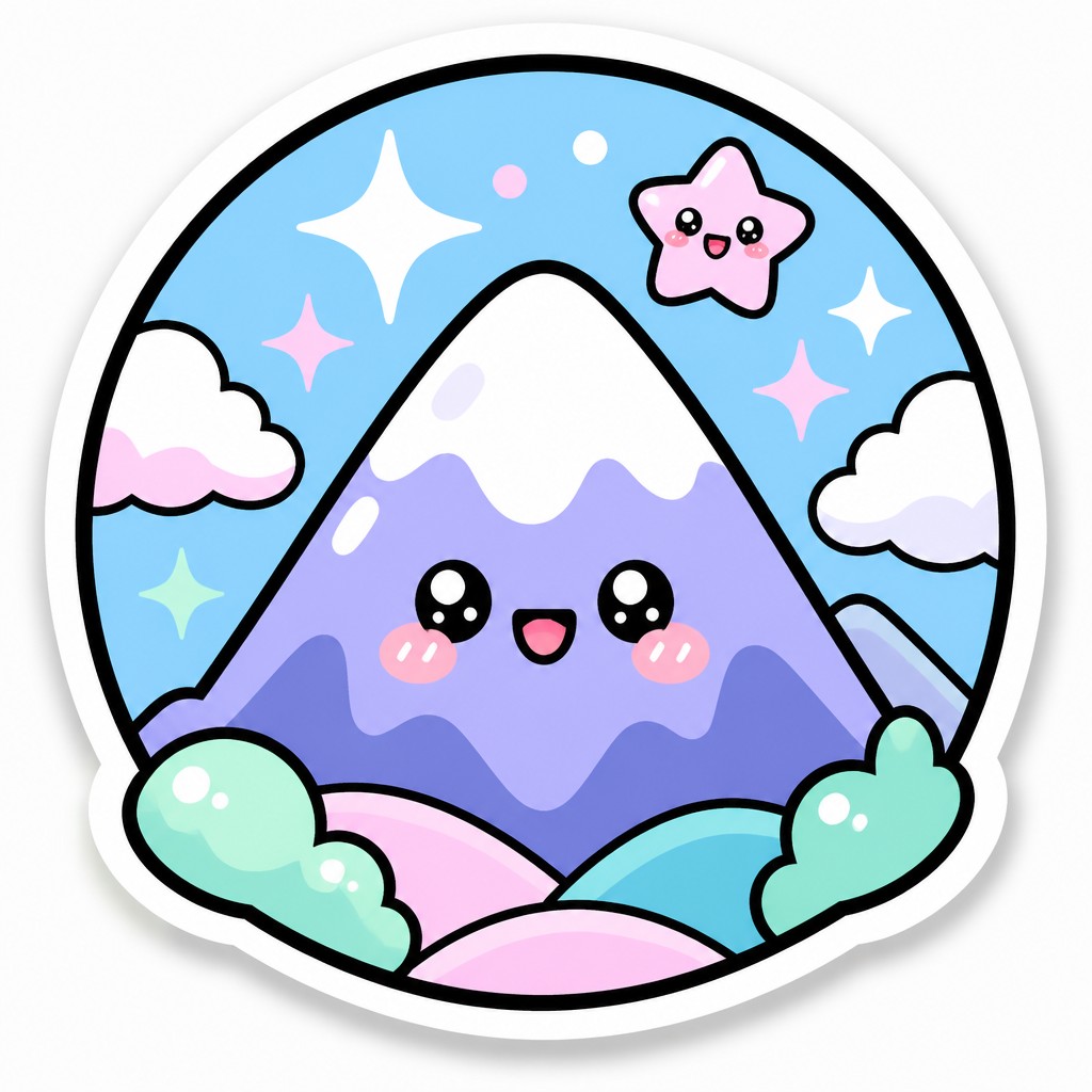 an emblem of a mountain peak inside a circle, simple bold shapes on a plain background, no text or lettering