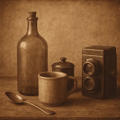 still life with everyday objects