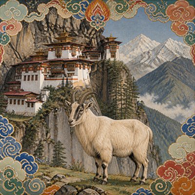 animal standing in natural pose — Bhutanese Art Style