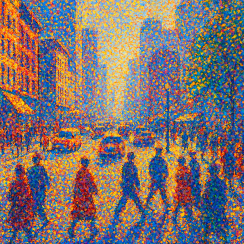 urban street with city activity