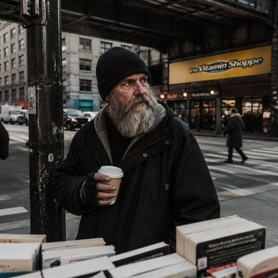 urban street with city activity — Documentary Photography Style