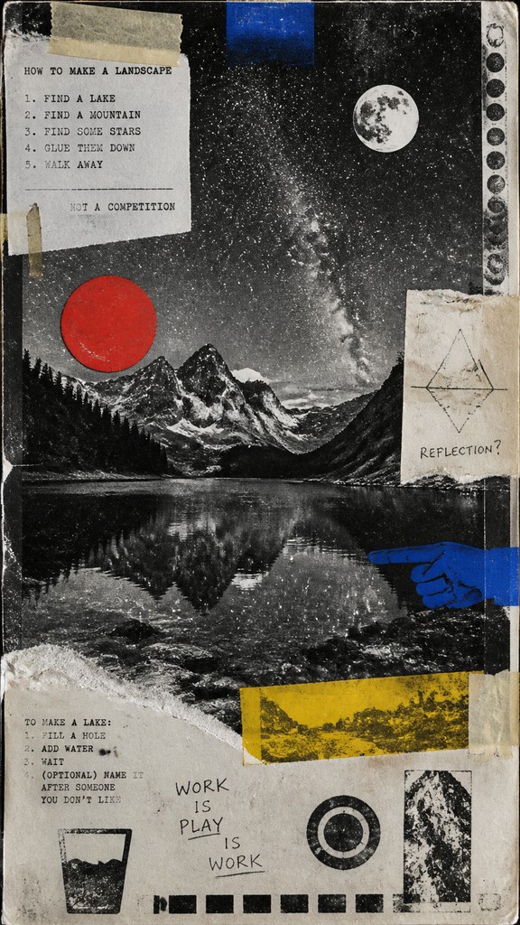 a tranquil mountain lake beneath a starry night sky, no people, no text