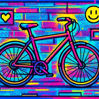 bicyle resting against a wall