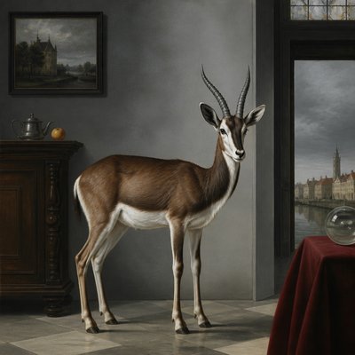 animal standing in natural pose — Belgian Art Style