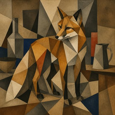 animal standing in natural pose — Cubist Still Life Art Style