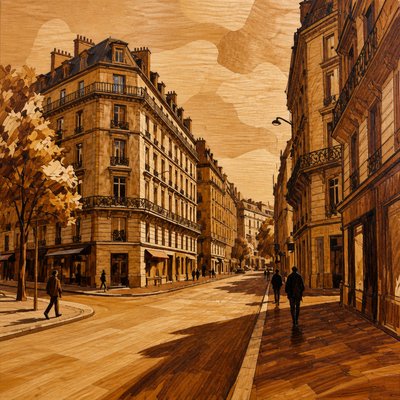 Marquetry Art Style Style Transfer Example