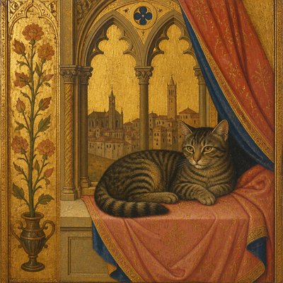 a cat lounging in a sunlit window