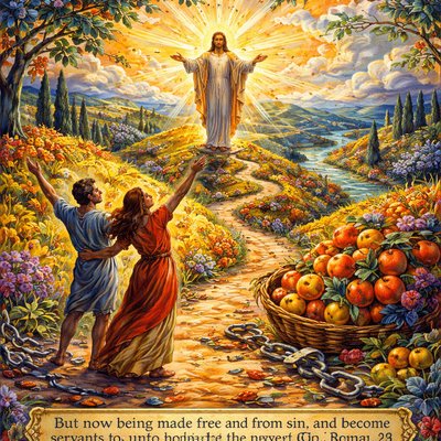 “But now being made free from sin, and become servants to God, ye have your fruit unto holiness, and the end everlasting life.” (Romans 6:22, KJV)
